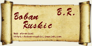 Boban Ruškić vizit kartica